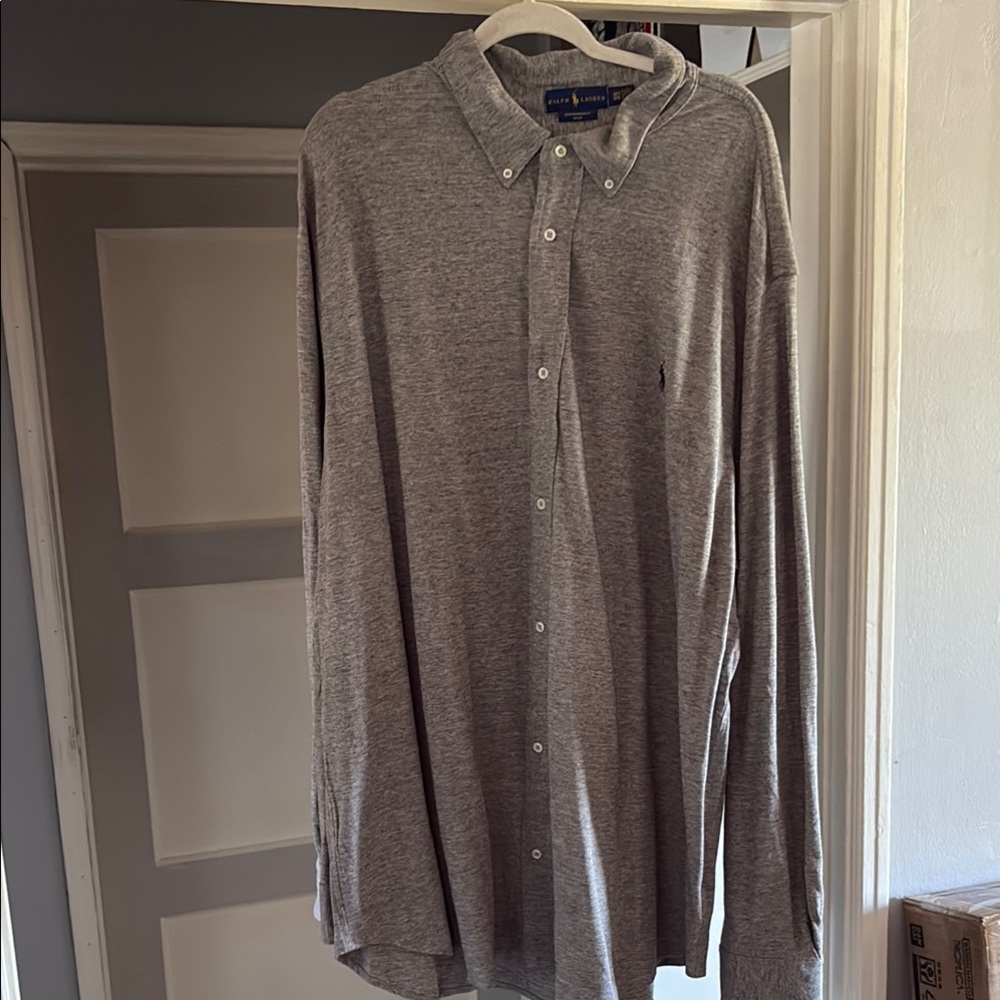 Polo by Ralph Lauren Men's Heather Gray Button Down Shirt